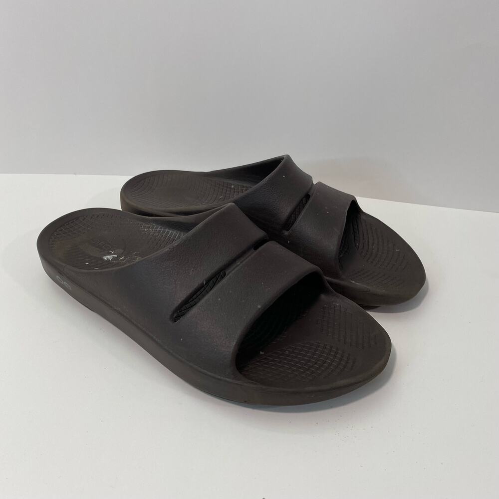 Oofos Men's Slides OOahh Sport‎ Comfort Brown Size 10 Cushioned Leisure
